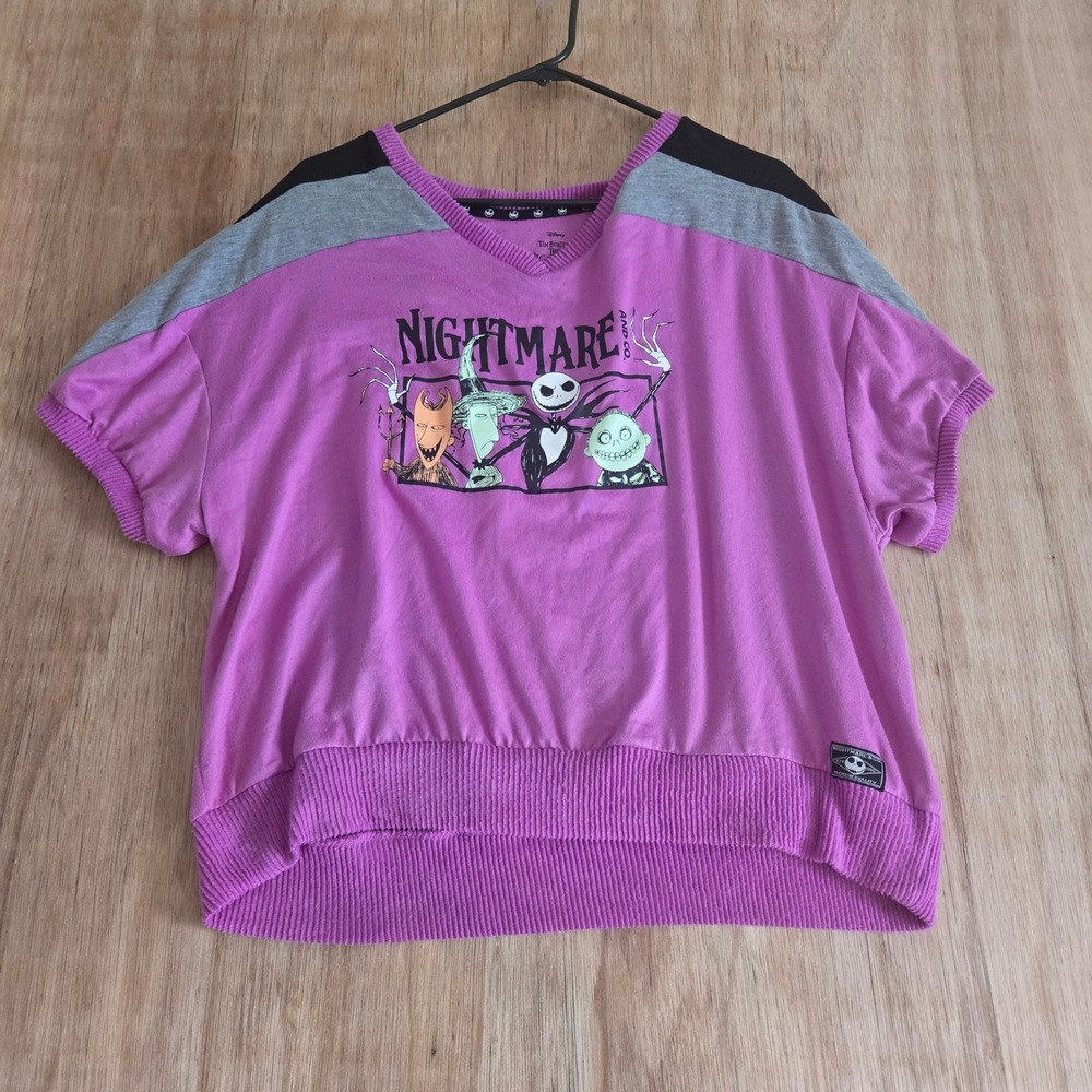 Nightmare Before Christmas Disney Lounge Shirt Purple Jack Skellington XL
